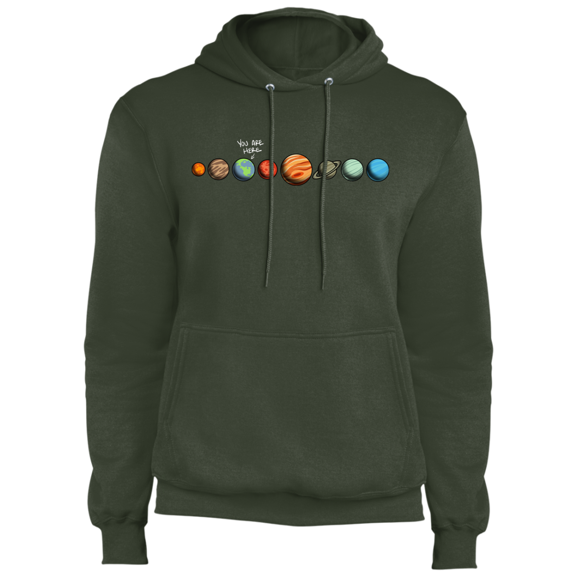Men's Space Earth You Are Here Fleece Pullover Hoodie