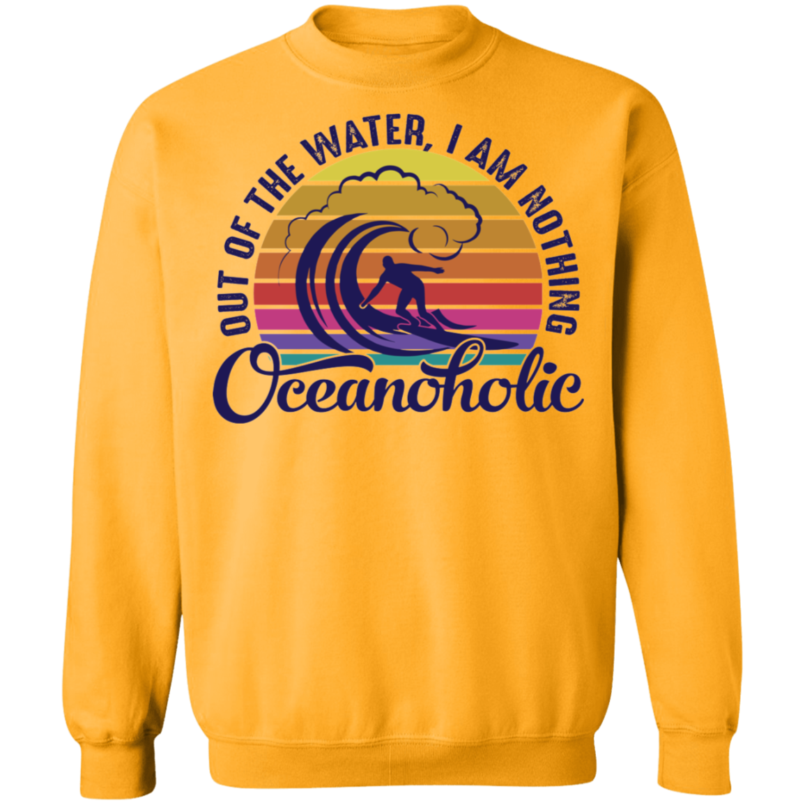 Oceanholic Surfing Beach Ocean Crewneck Sweatshirt