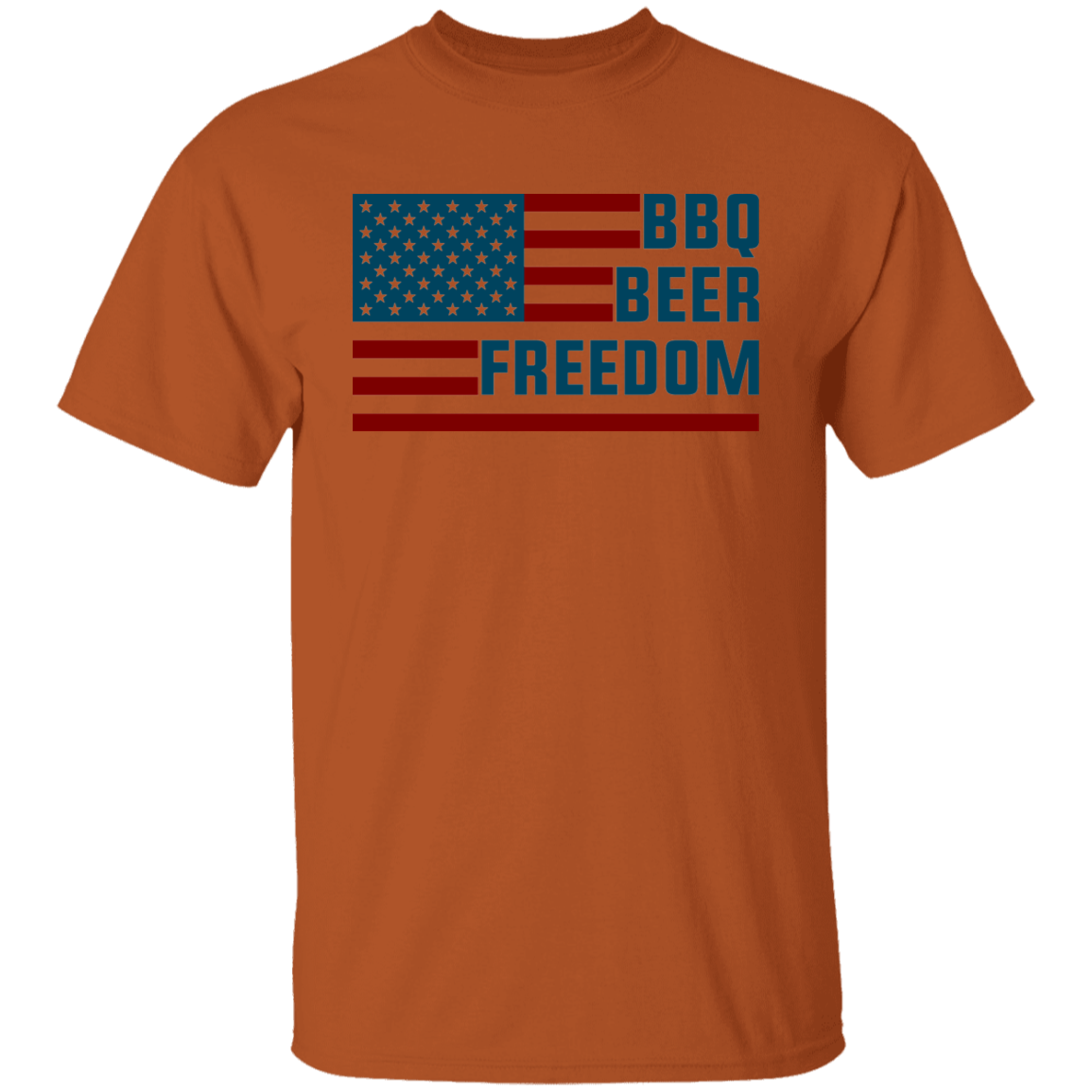 BBQ Beer Freedom American Flag T-Shirt
