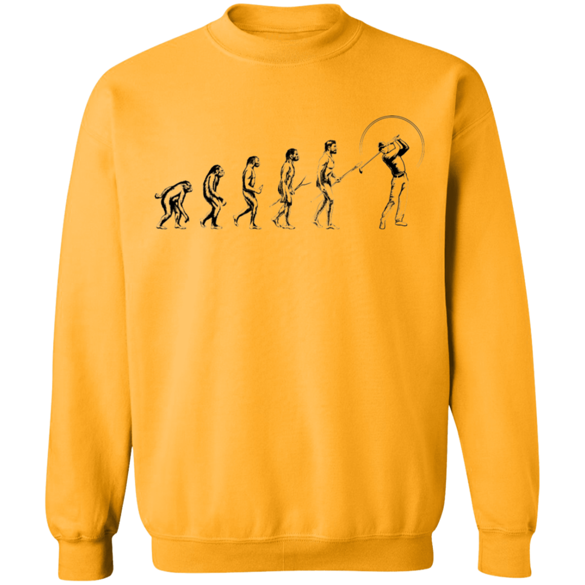 Evolution of Golfing Funny Golf Crewneck Sweatshirt