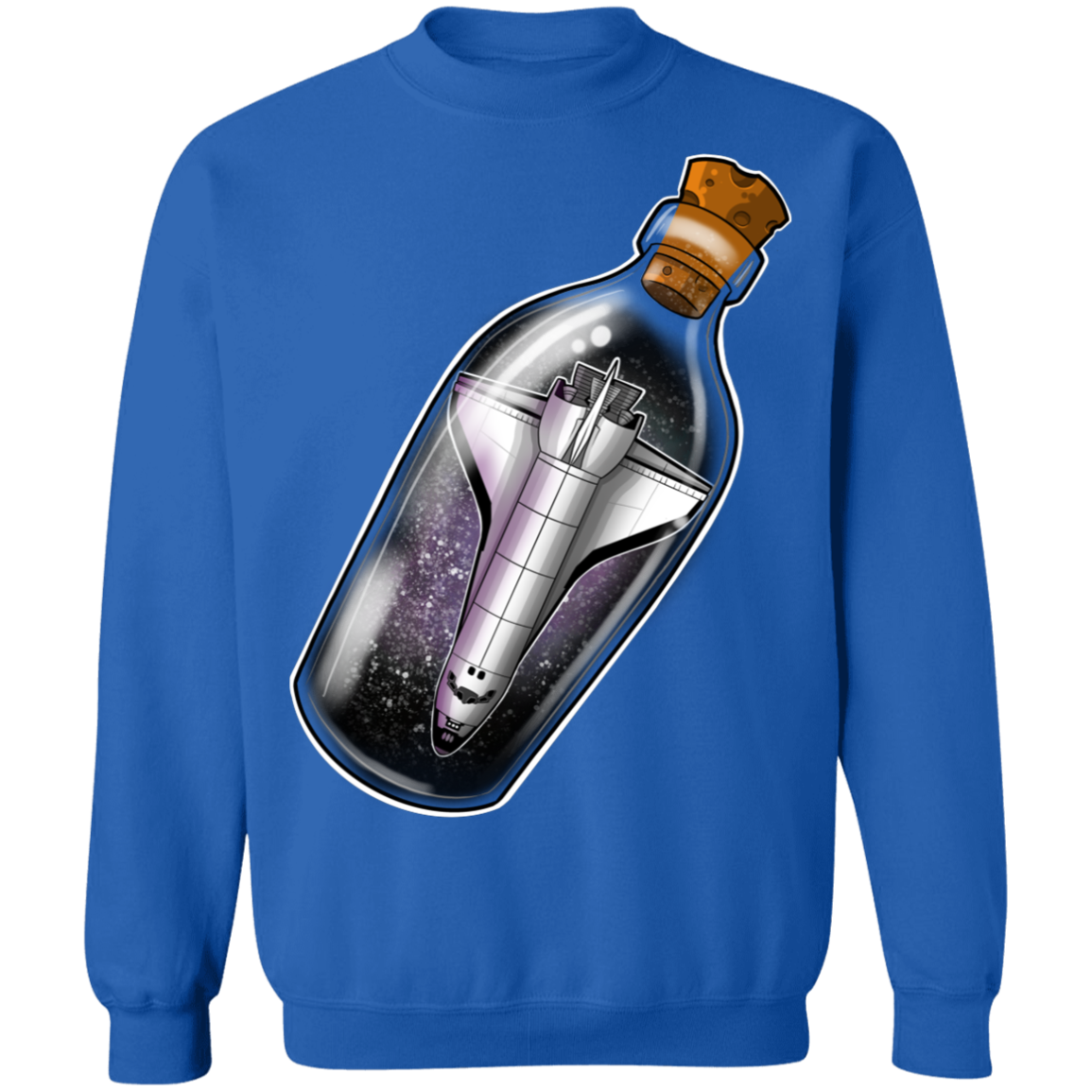Spacecraft in a Bottle Spaceship Crewneck Pullover Sweatshirt