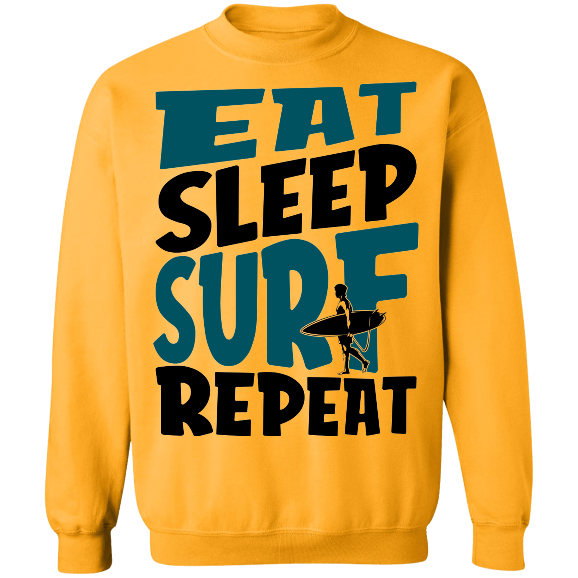 Eat Sleep Surf Repeat Surfing Crewneck Sweatshirt