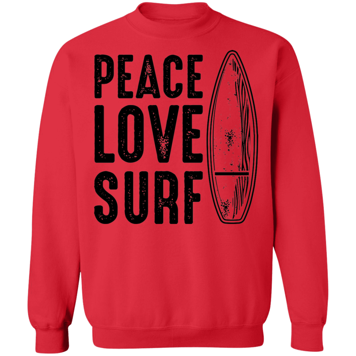 Peace Love Surf Ocean Beach Crewneck Sweatshirt