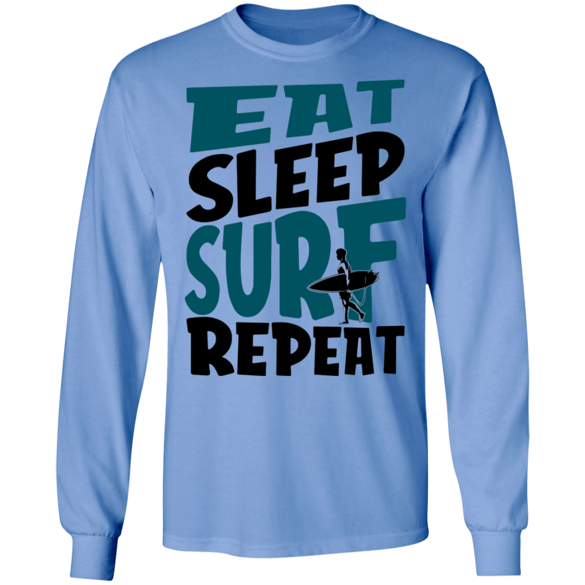 Eat Sleep Surf Repeat Beach Long Sleeve T-Shirt