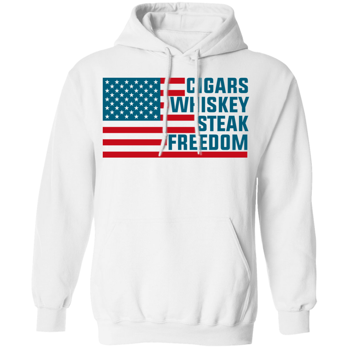 Cigars Whiskey Steak Freedom American Flag Pullover Hoodie