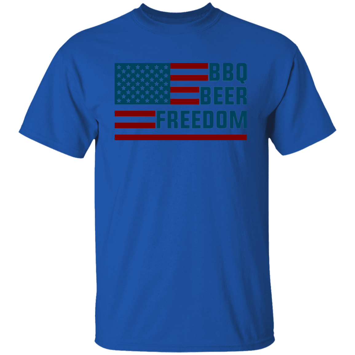 BBQ Beer Freedom American Flag T-Shirt