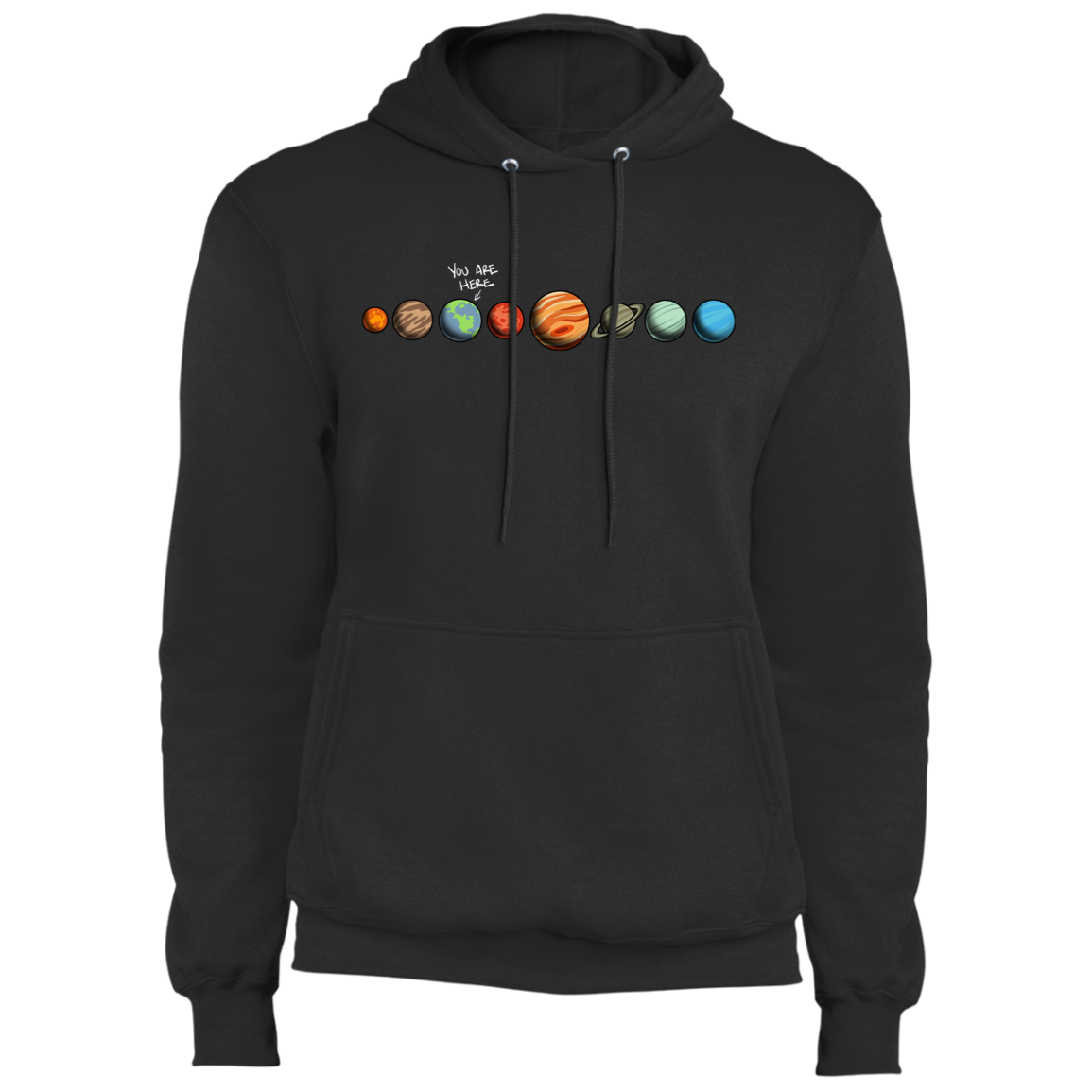 Men's Space Earth You Are Here Fleece Pullover Hoodie