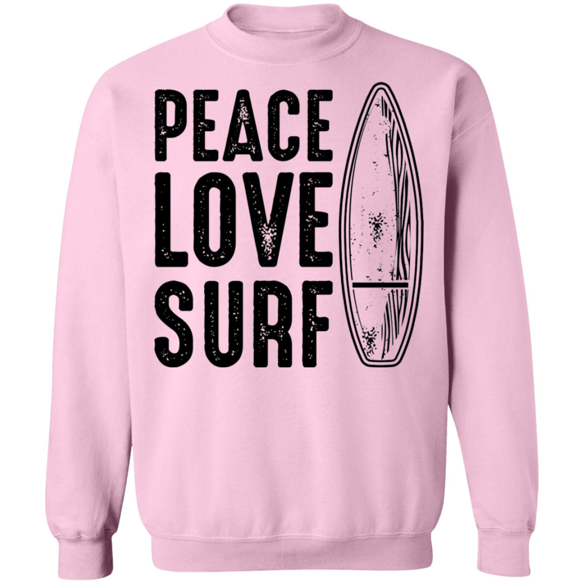 Peace Love Surf Ocean Beach Crewneck Sweatshirt
