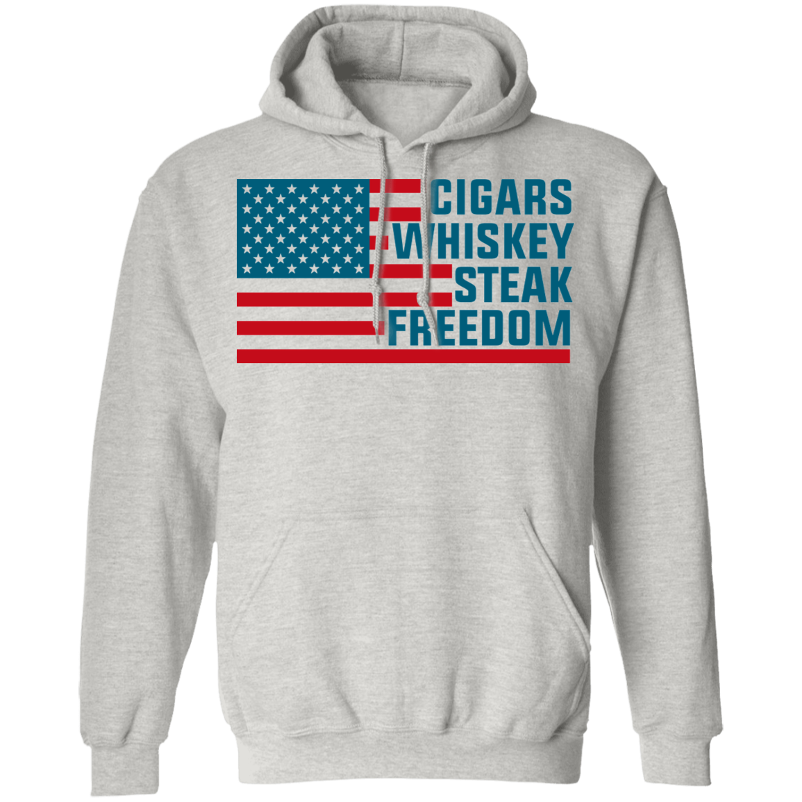 Cigars Whiskey Steak Freedom American Flag Pullover Hoodie