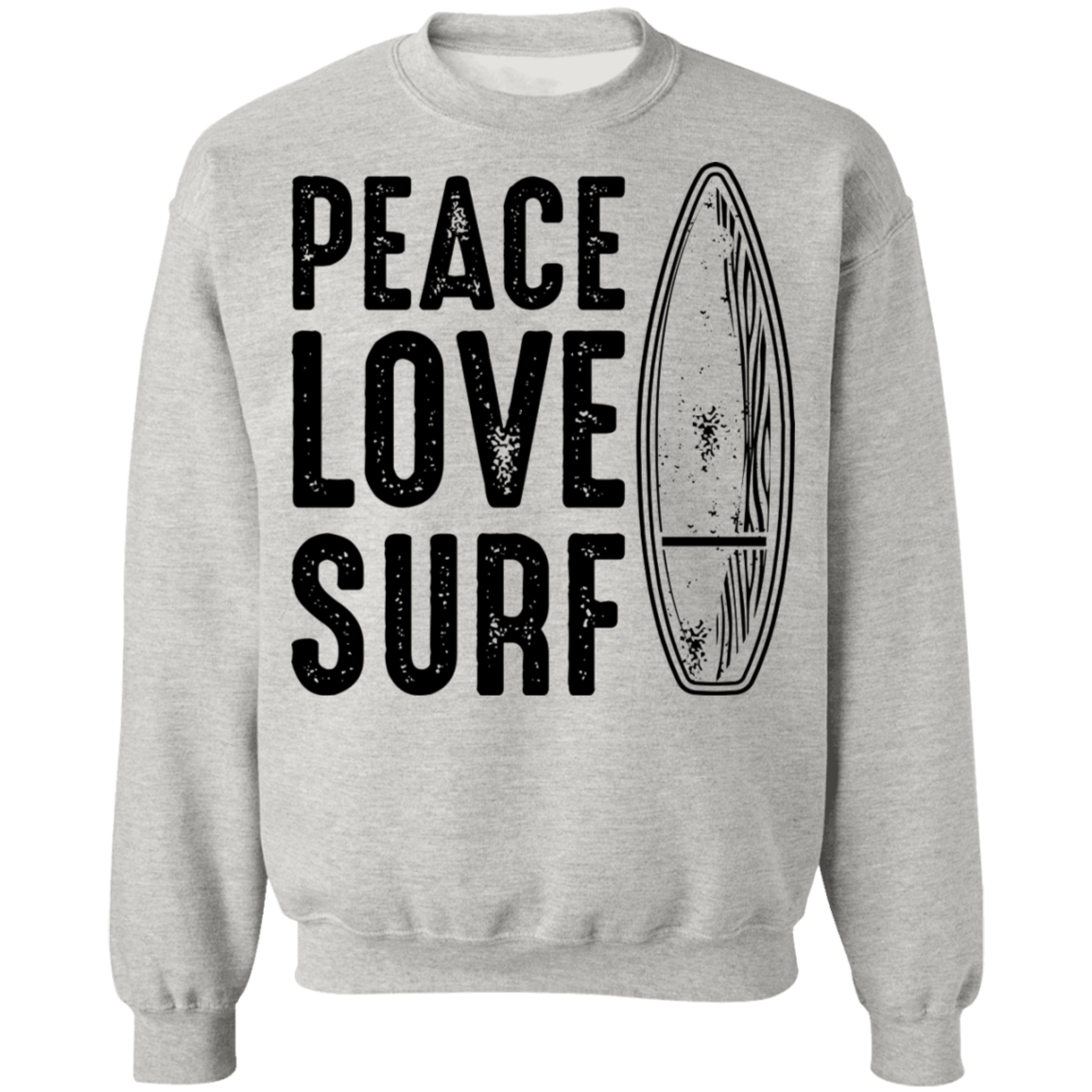 Peace Love Surf Ocean Beach Crewneck Sweatshirt