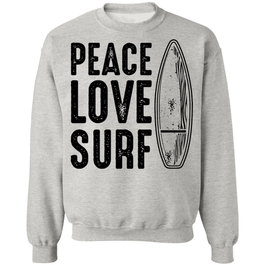 Peace Love Surf Ocean Beach Crewneck Sweatshirt