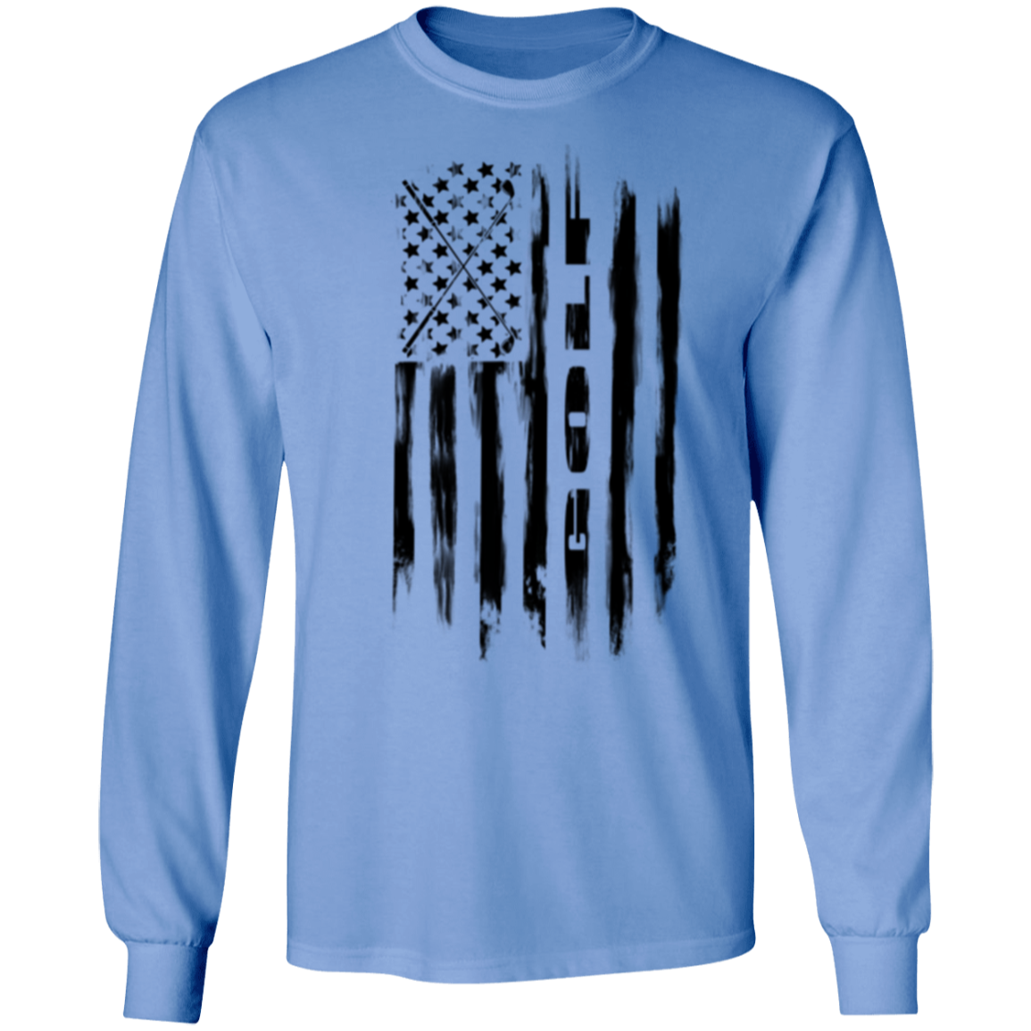 Golf Golfing American Flag Long Sleeve T-Shirt