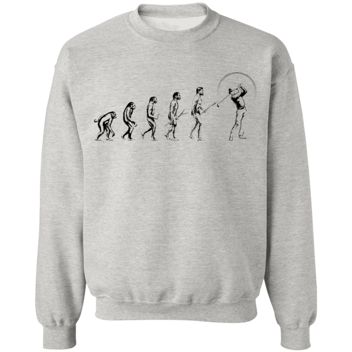Evolution of Golfing Funny Golf Crewneck Sweatshirt
