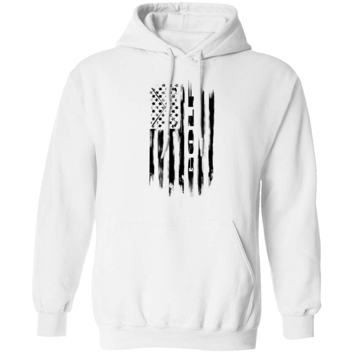 Golf Golfing American Flag Pullover Hoodie