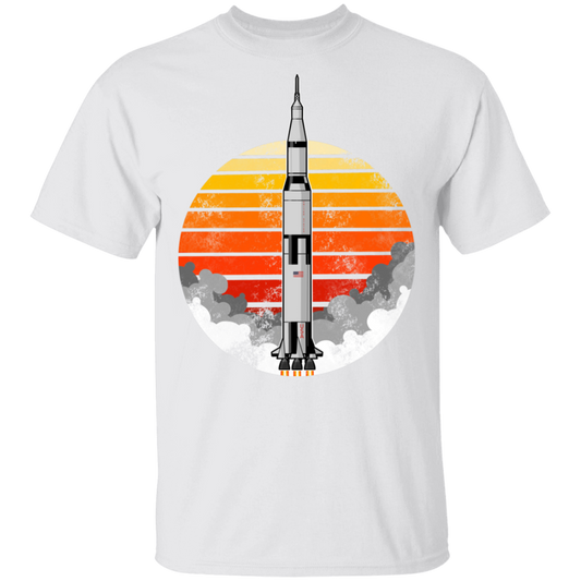 Men's Space USA Sun Rocket Ship Launch T-Shirt