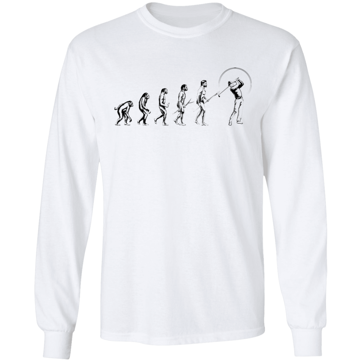 Evolution of Golfing Funny Golf Long Sleeve T-Shirt