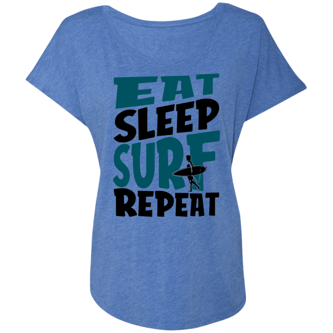 Eat Sleep Surf Repeat Beach Women's Dolman Sleeve