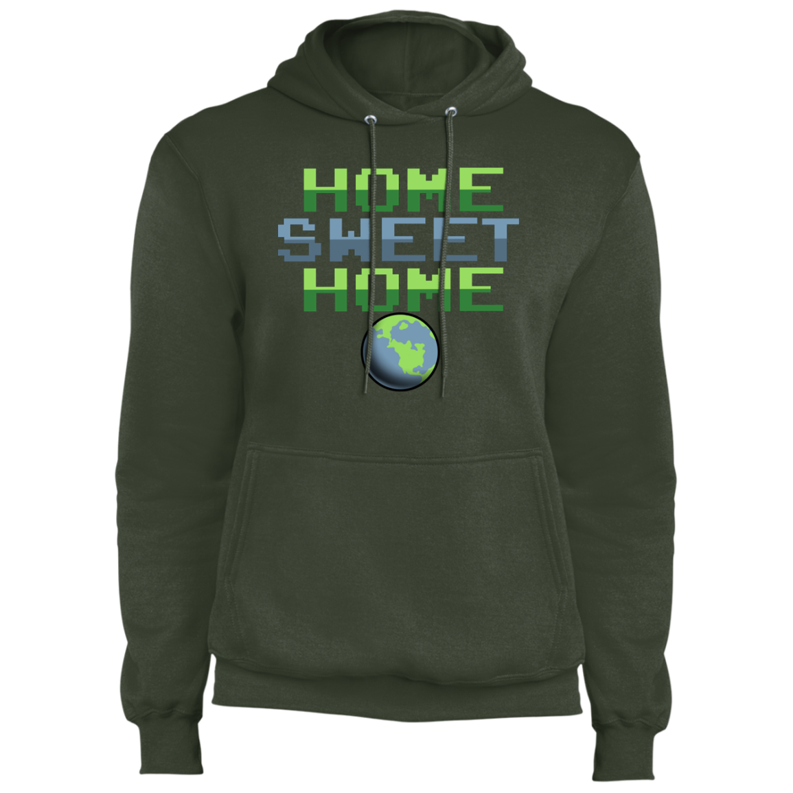 Men's Space Planet Earth Home Sweet  Fleece Pullover Hoodie