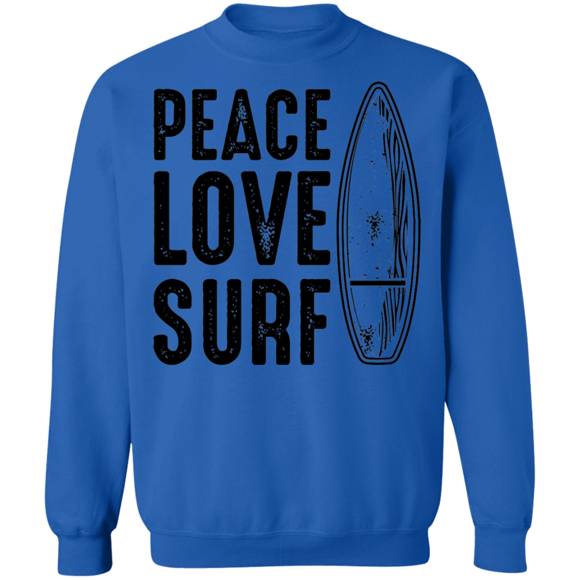 Peace Love Surf Ocean Beach Crewneck Sweatshirt