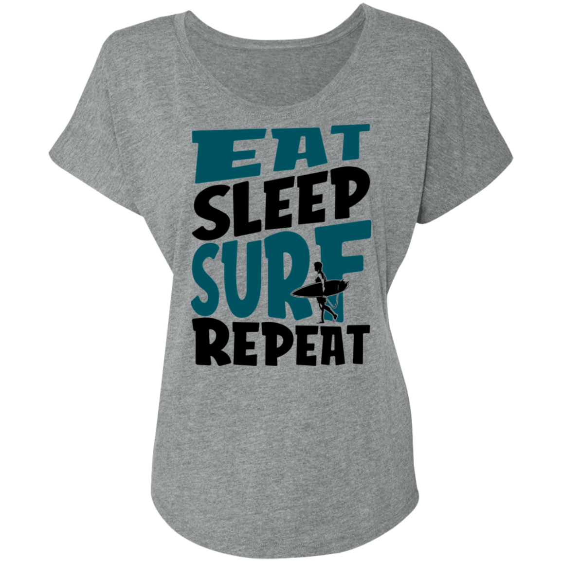 Eat Sleep Surf Repeat Beach Women's Dolman Sleeve
