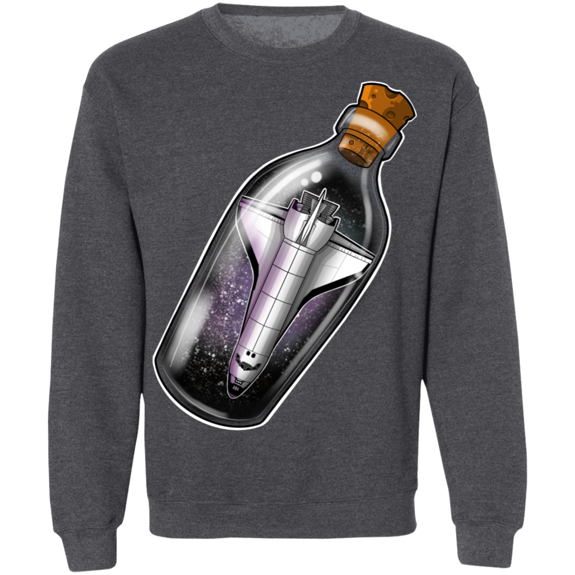 Spacecraft in a Bottle Spaceship Crewneck Pullover Sweatshirt