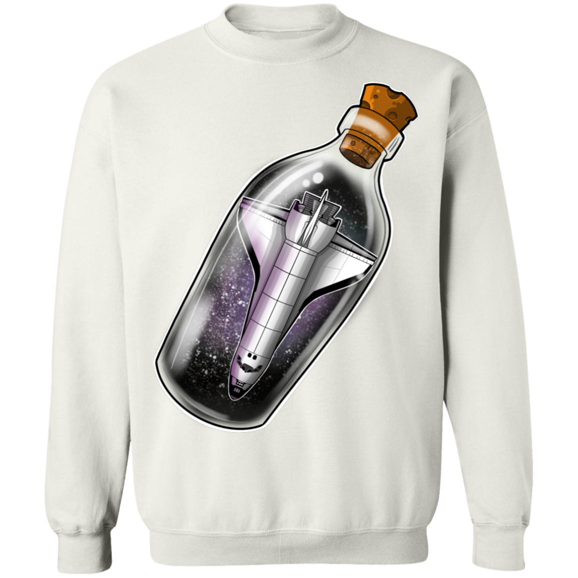 Spacecraft in a Bottle Spaceship Crewneck Pullover Sweatshirt