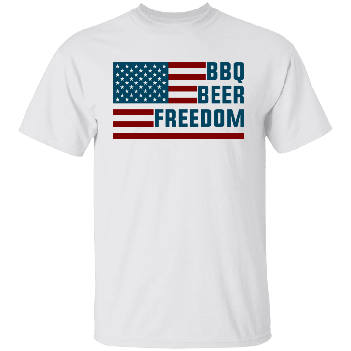 BBQ Beer Freedom American Flag T-Shirt