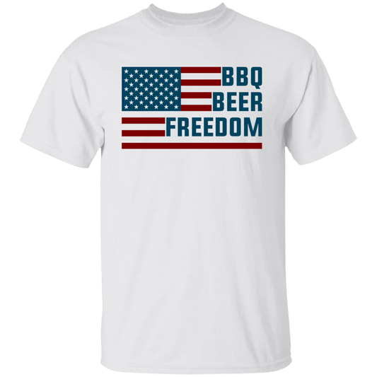 BBQ Beer Freedom American Flag T-Shirt