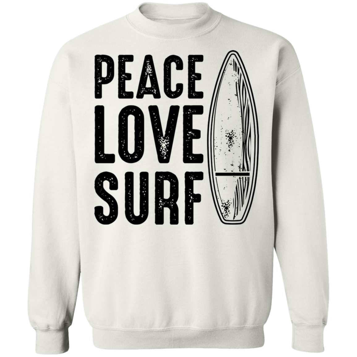 Peace Love Surf Ocean Beach Crewneck Sweatshirt