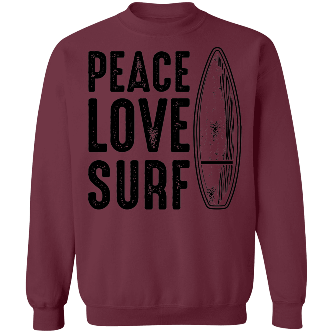 Peace Love Surf Ocean Beach Crewneck Sweatshirt