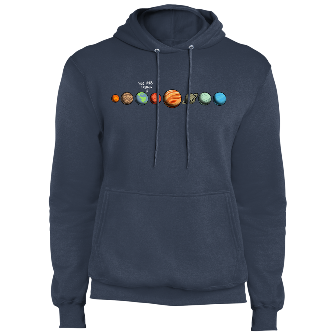 Men's Space Earth You Are Here Fleece Pullover Hoodie