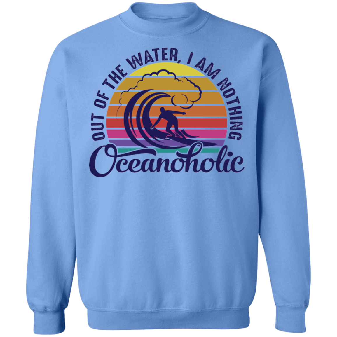 Oceanholic Surfing Beach Ocean Crewneck Sweatshirt
