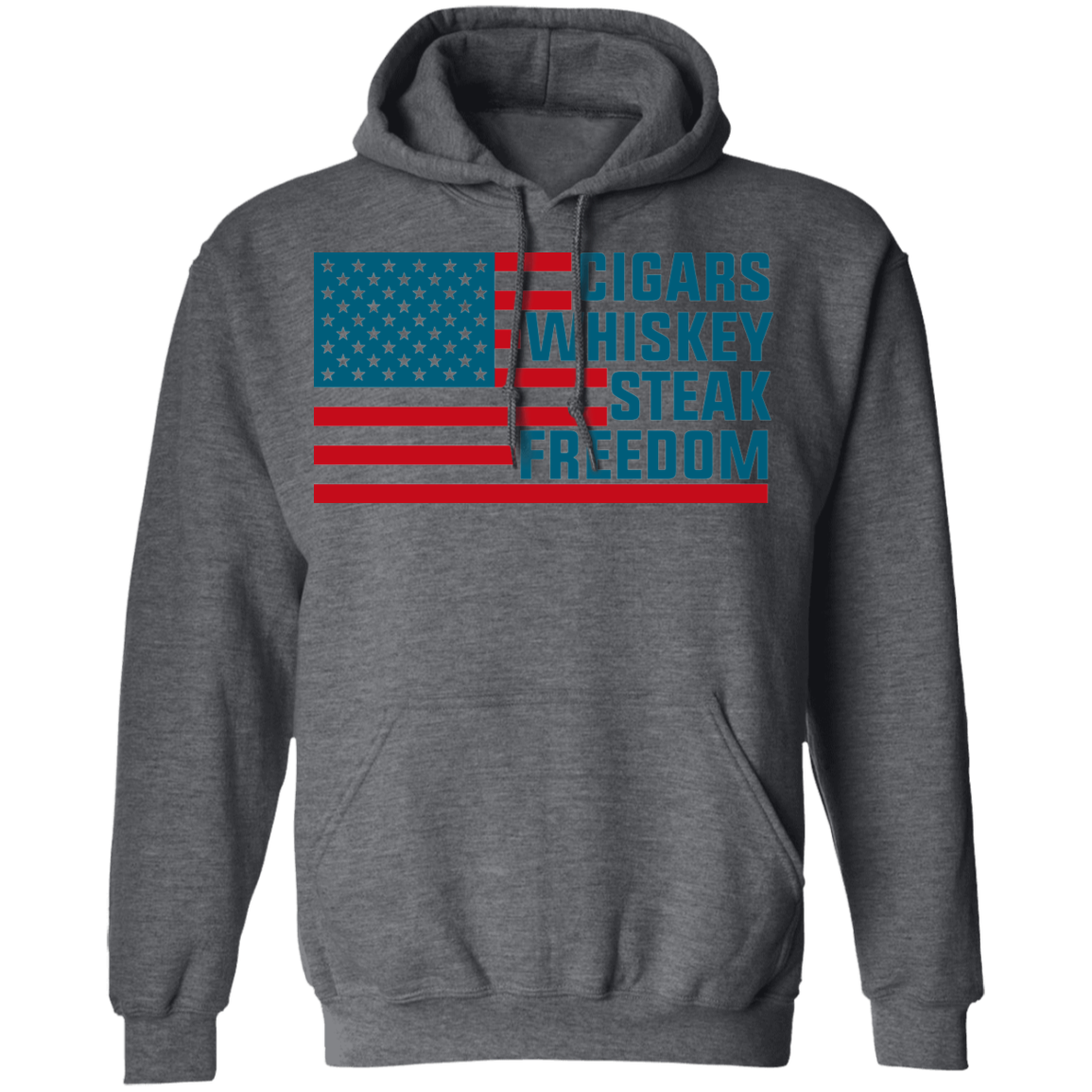 Cigars Whiskey Steak Freedom American Flag Pullover Hoodie
