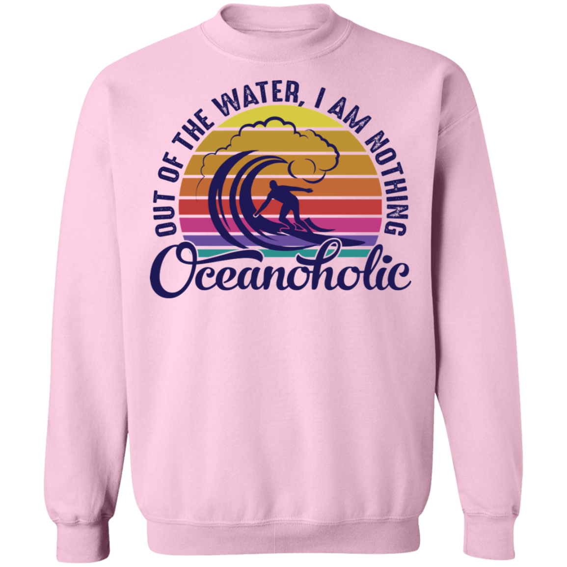 Oceanholic Surfing Beach Ocean Crewneck Sweatshirt
