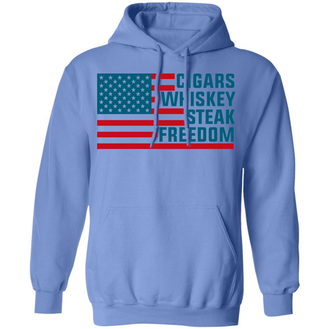Cigars Whiskey Steak Freedom American Flag Pullover Hoodie