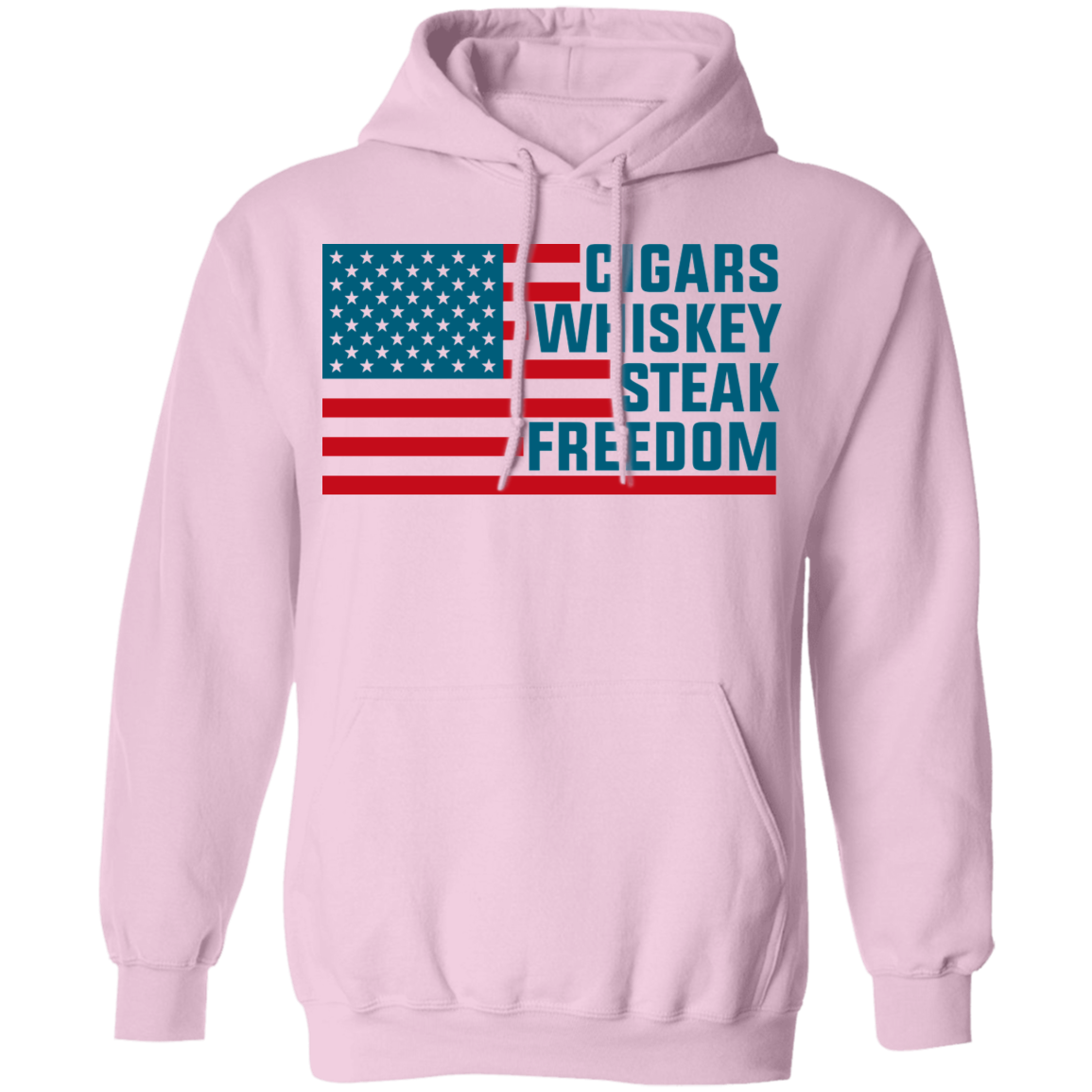 Cigars Whiskey Steak Freedom American Flag Pullover Hoodie
