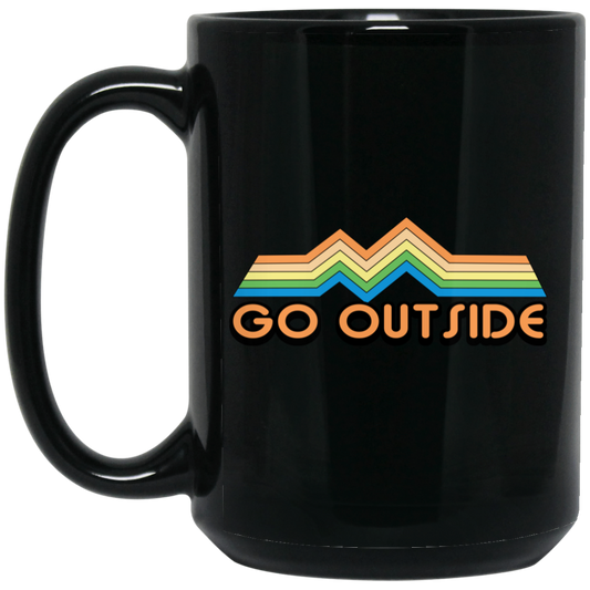Go Outside Camping 15 oz. Black Coffee Mug