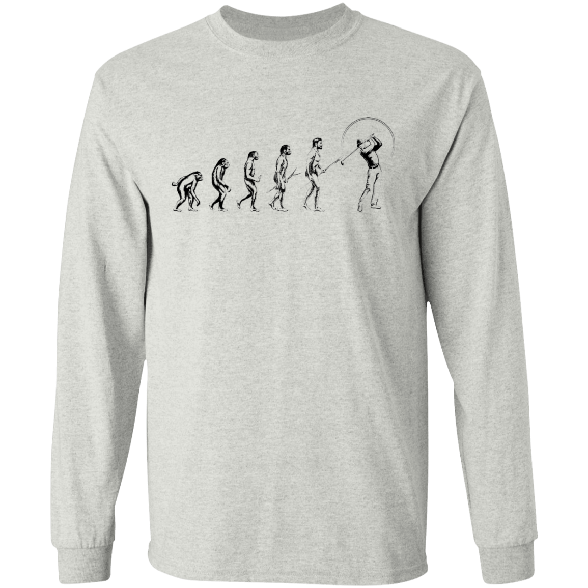 Evolution of Golfing Funny Golf Long Sleeve T-Shirt