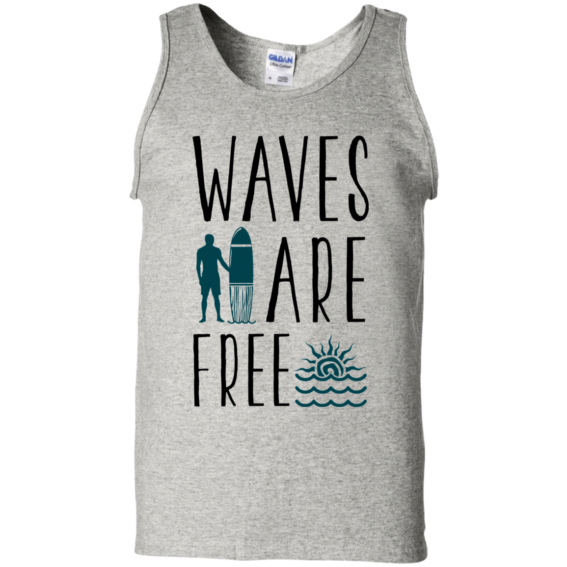 Waves Are Free Surfing Ocean Beach Tank Top