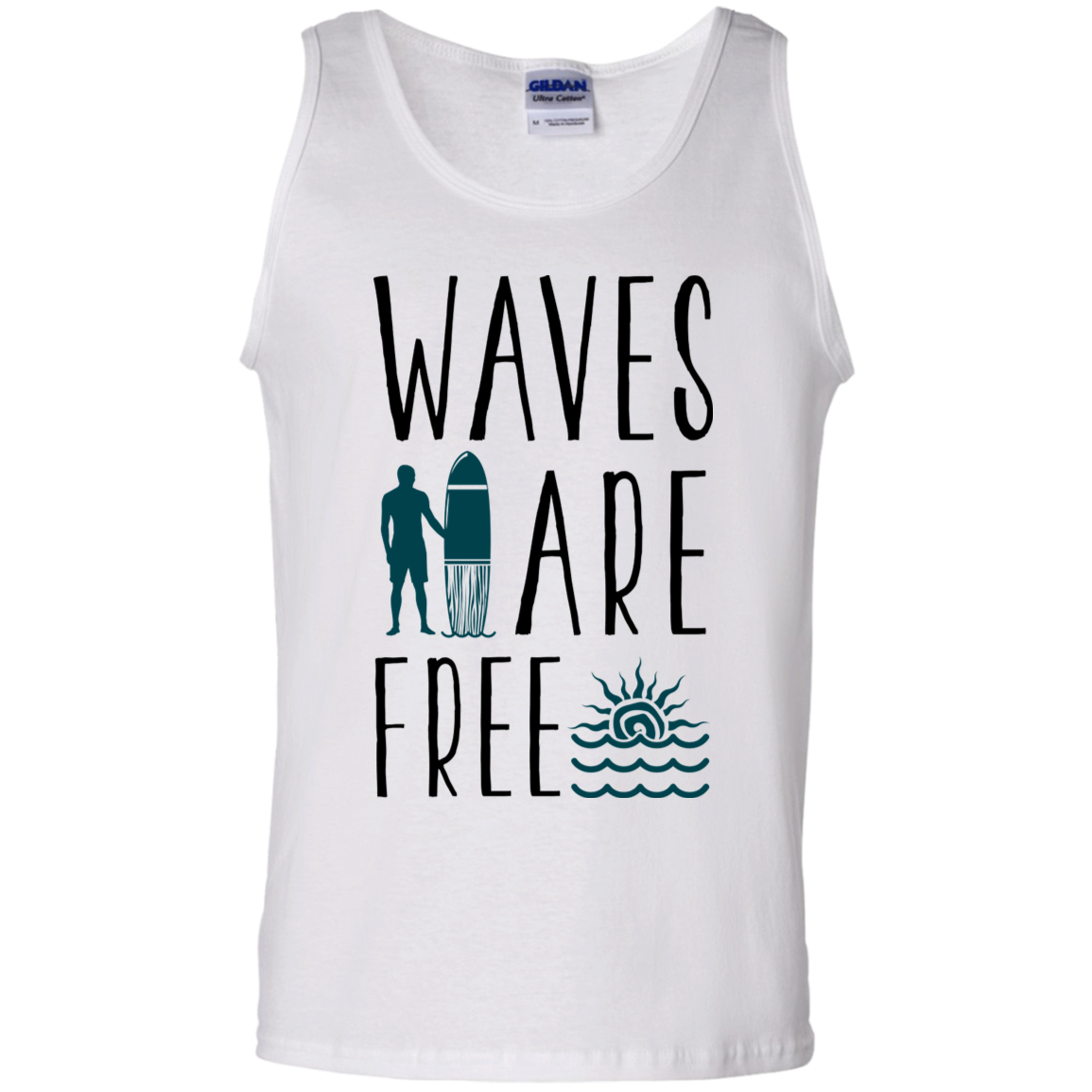 Waves Are Free Surfing Ocean Beach Tank Top