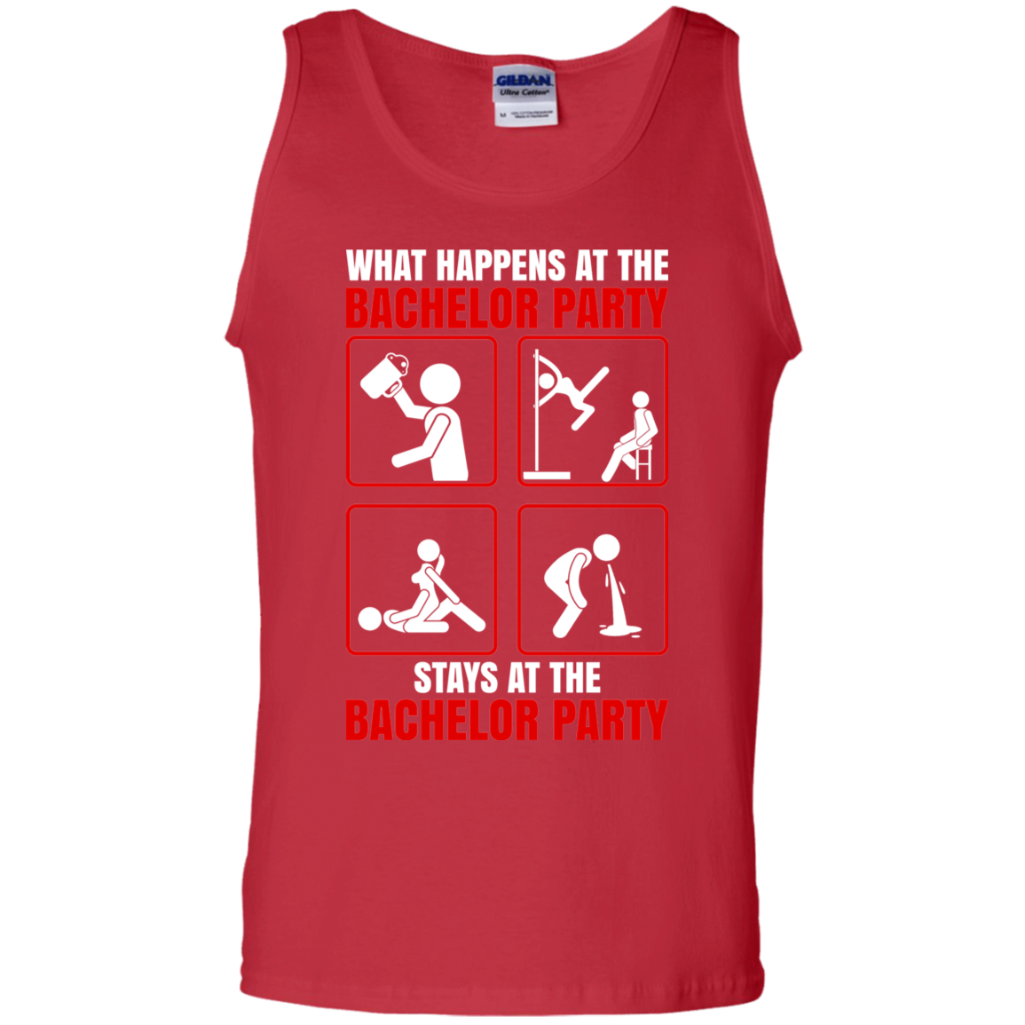 What Happens At The Bachelor Party Stays Funny Tank Top