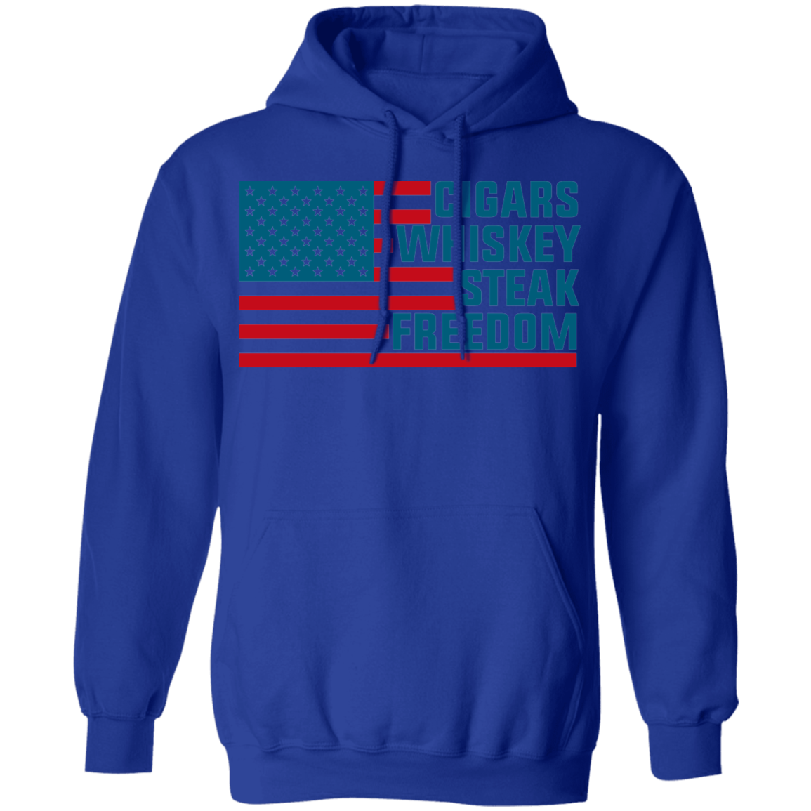 Cigars Whiskey Steak Freedom American Flag Pullover Hoodie