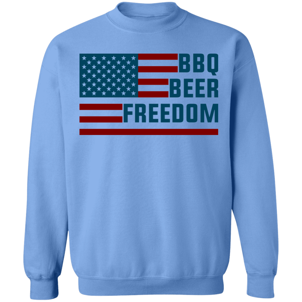 BBQ Beer Freedom American Flag Crewneck Sweatshirt