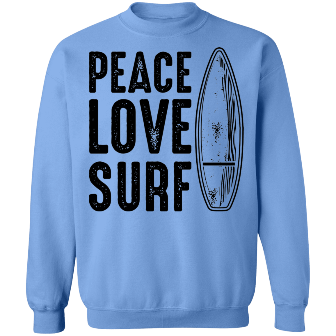 Peace Love Surf Ocean Beach Crewneck Sweatshirt