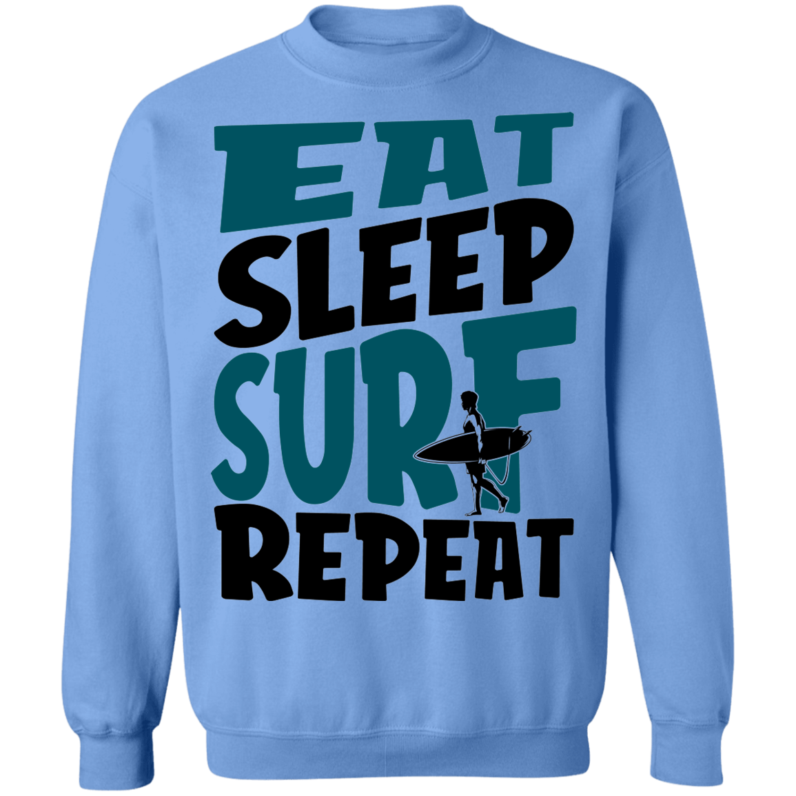 Eat Sleep Surf Repeat Surfing Crewneck Sweatshirt