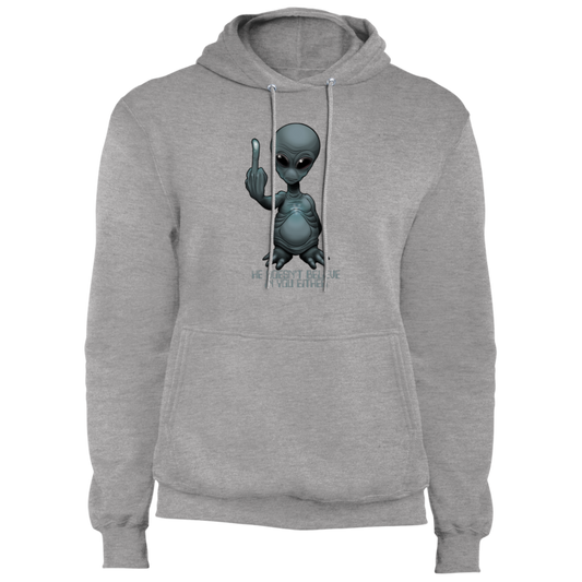 Men's Space Alien Doesn't Believe in You Either  Fleece Pullover Hoodie