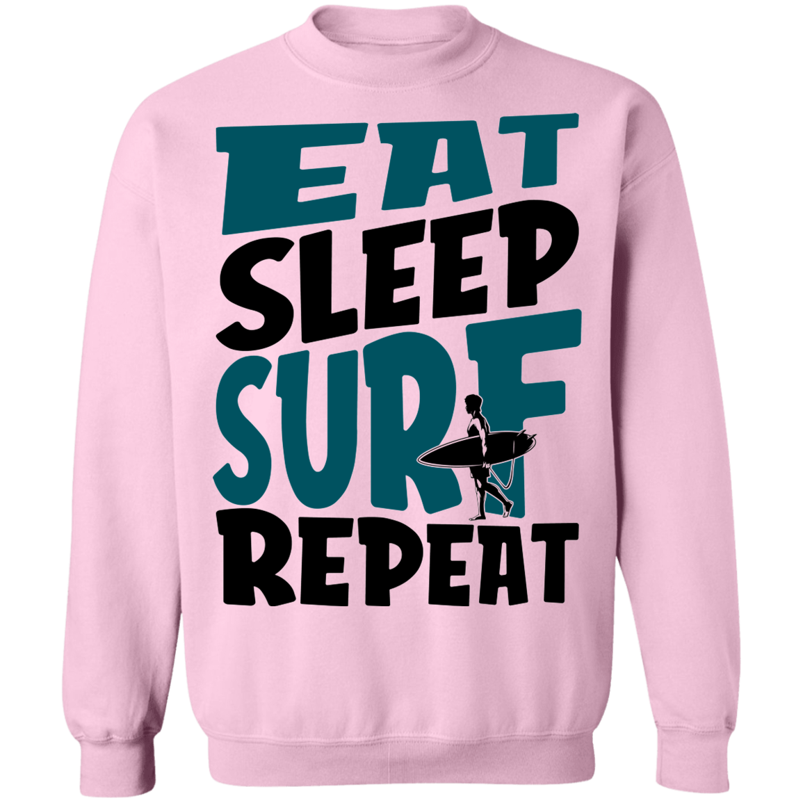 Eat Sleep Surf Repeat Surfing Crewneck Sweatshirt
