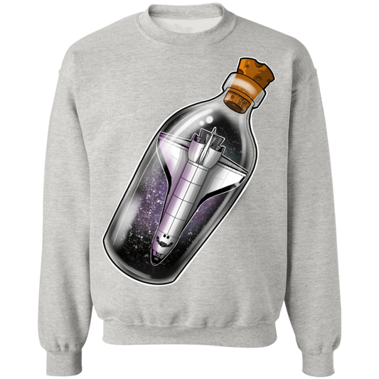 Spacecraft in a Bottle Spaceship Crewneck Pullover Sweatshirt