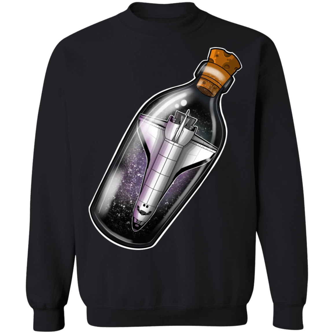 Spacecraft in a Bottle Spaceship Crewneck Pullover Sweatshirt