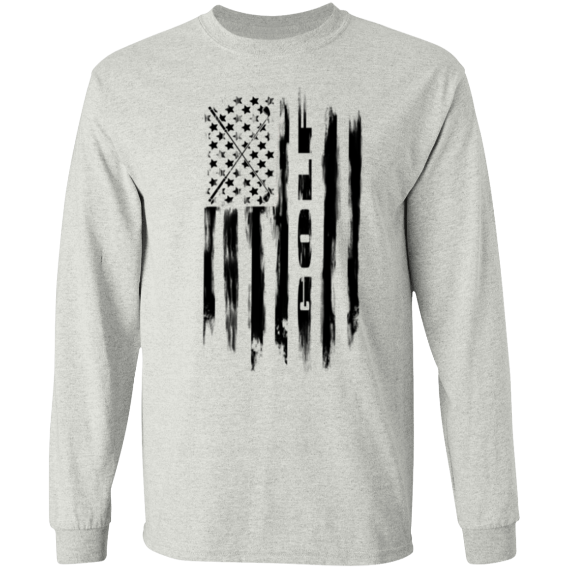 Golf Golfing American Flag Long Sleeve T-Shirt